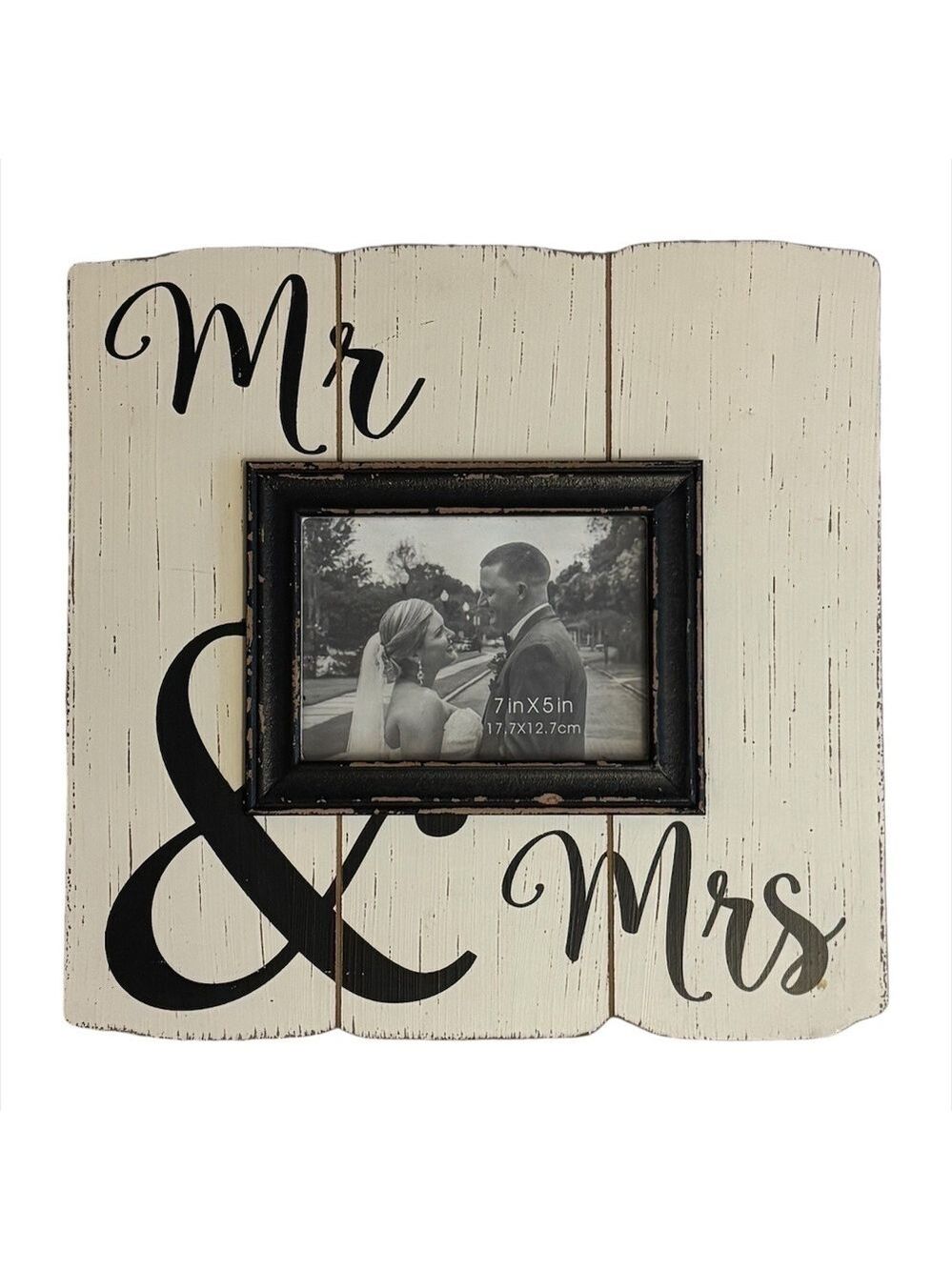 Shabby Chic Mr and Mrs Wedding Photo Frame 5x7 Rustic